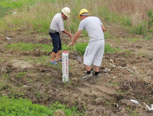 实施城市供水管网路线警示标识埋设工作